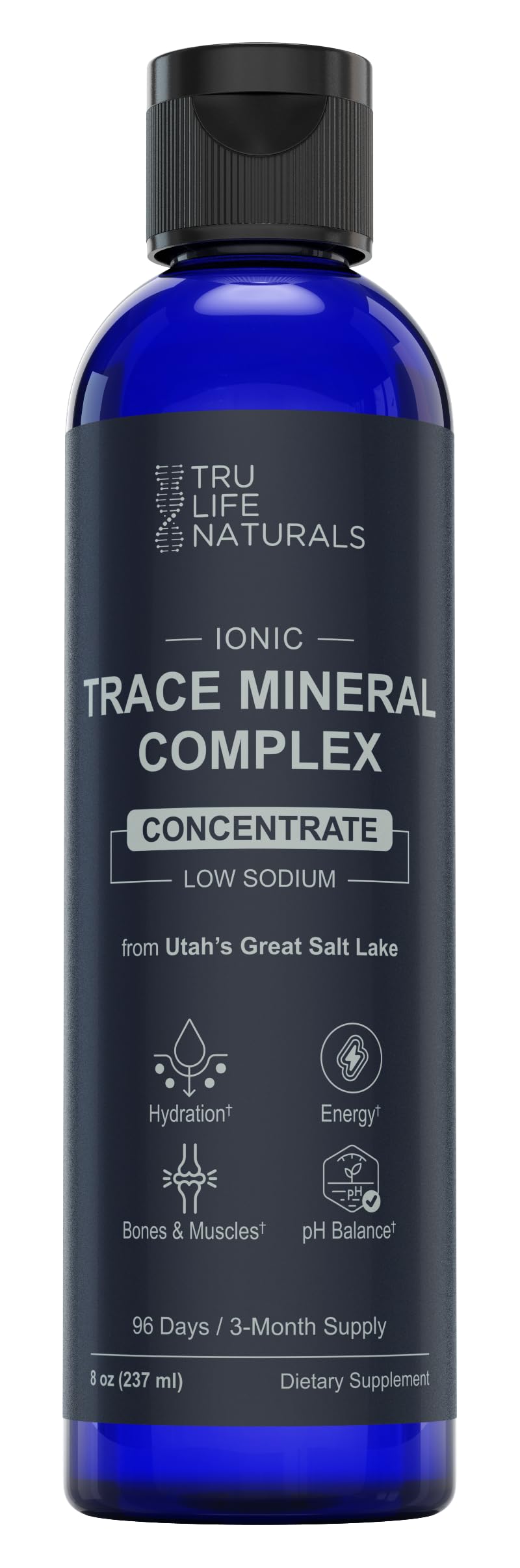 TRULIFE NATURALS Trace Mineral Complex bottle label with 96 servings