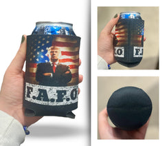 Long lasting inside stitching on Trump can cooler