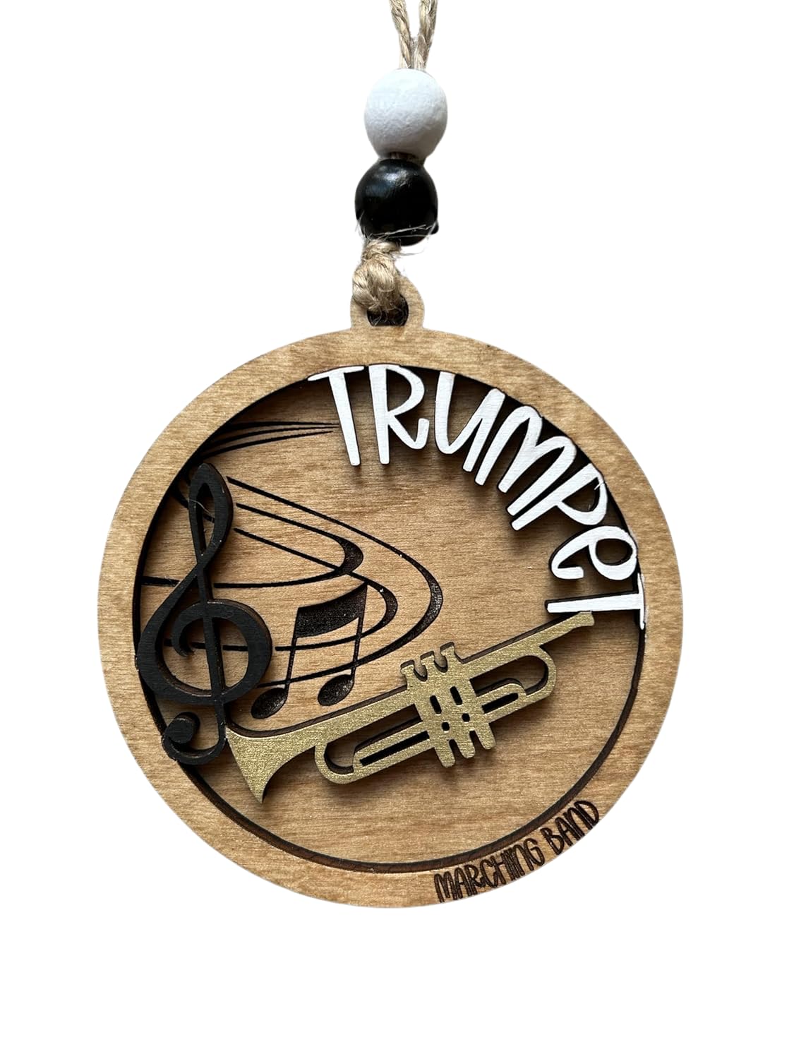 Trumpet marching band Christmas tree ornament