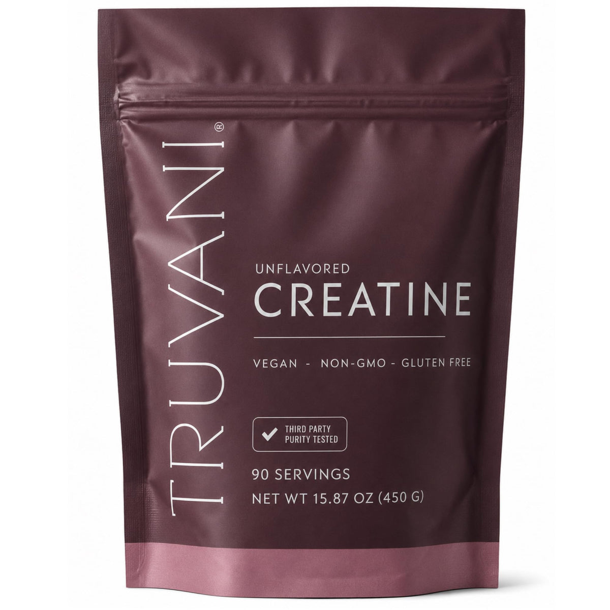 Truvani Creatine Monohydrate Powder 90 Servings unflavored packaging