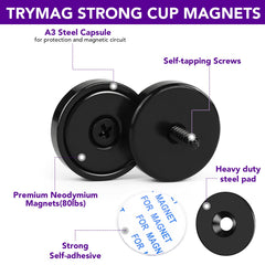 12 steel pads included with TRYMAG magnets