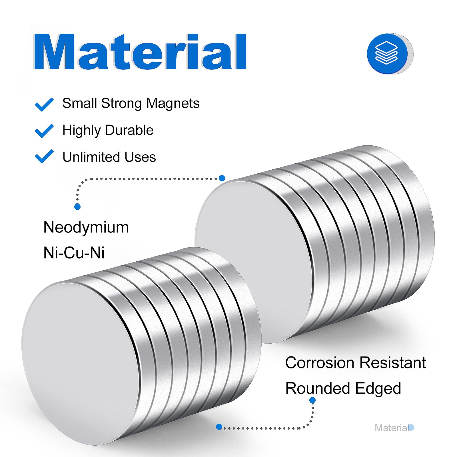 Compact round magnets 0.79 inch diameter