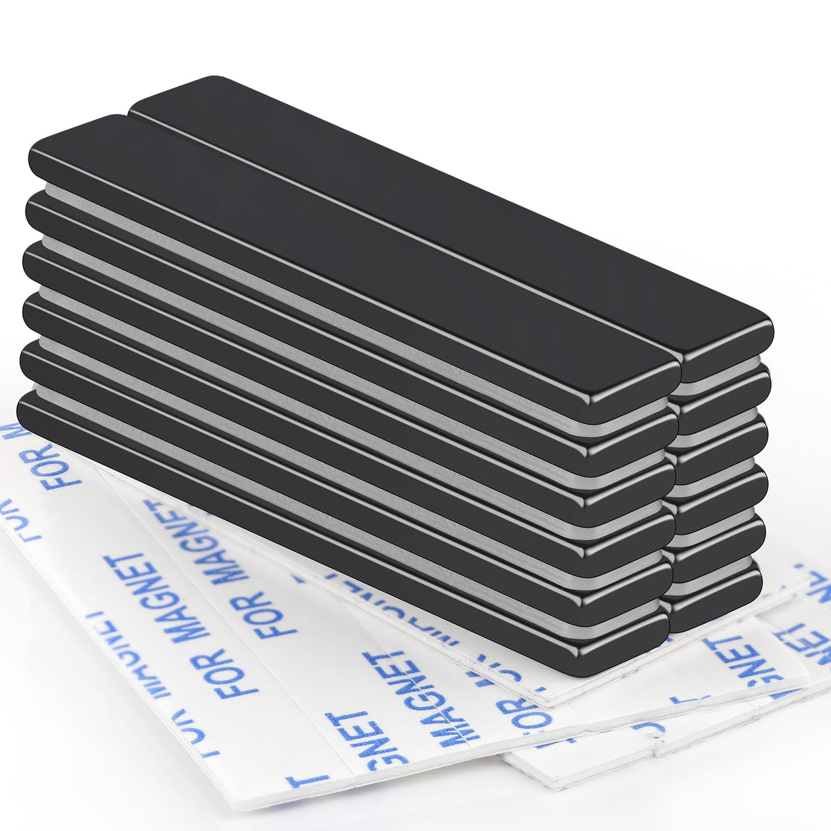 TRYMAG strong neodymium magnets with adhesive backing 60x10x3 mm