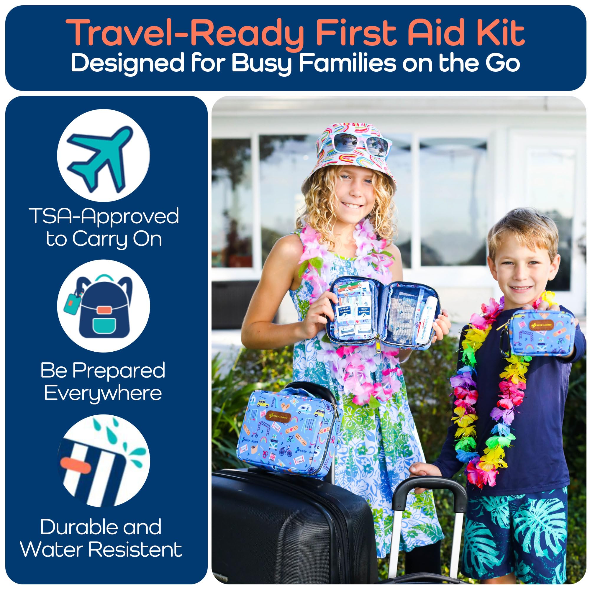 TSA approved travel size first aid kit by KeepGoing