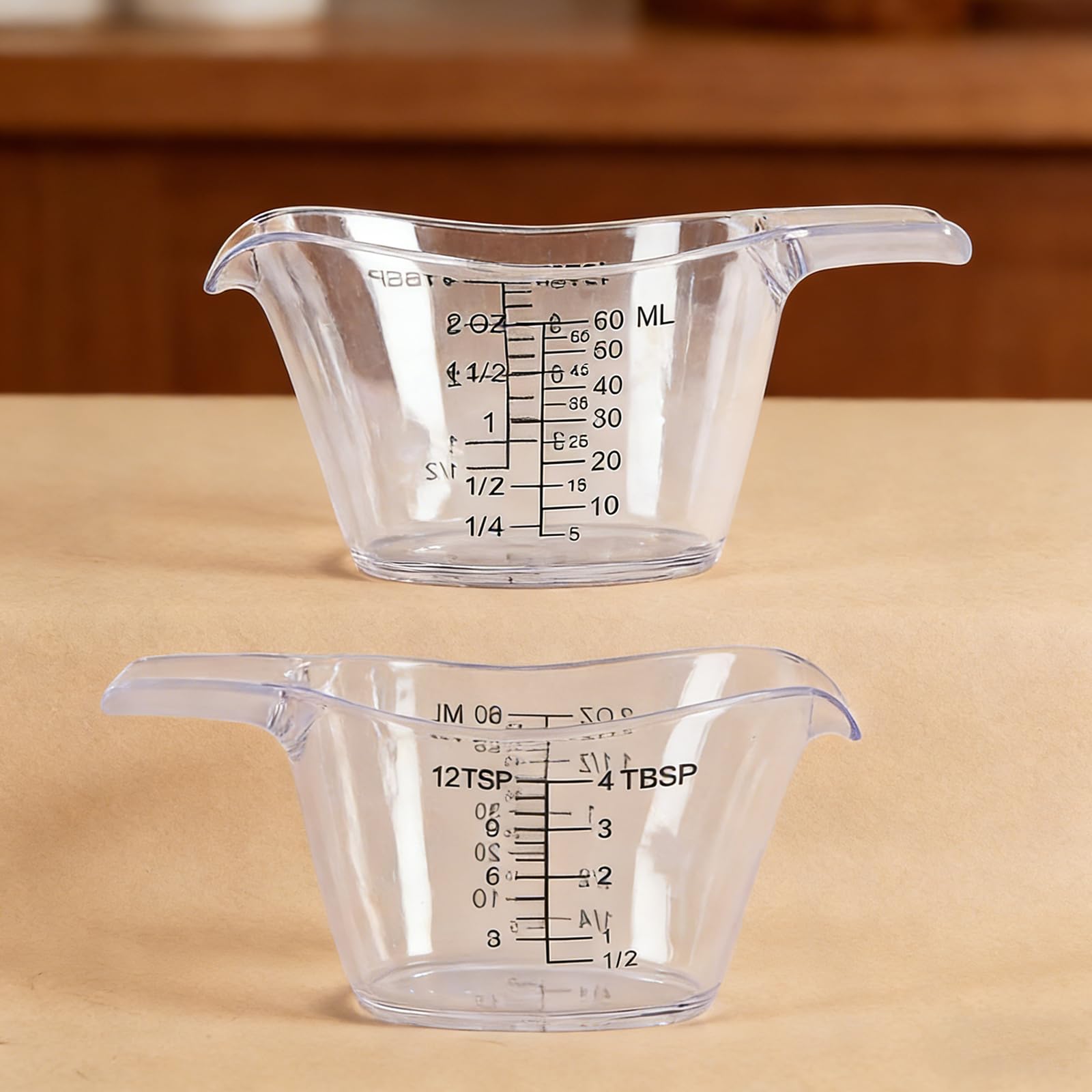 tsp Tbsp oz ml markings on clear cups