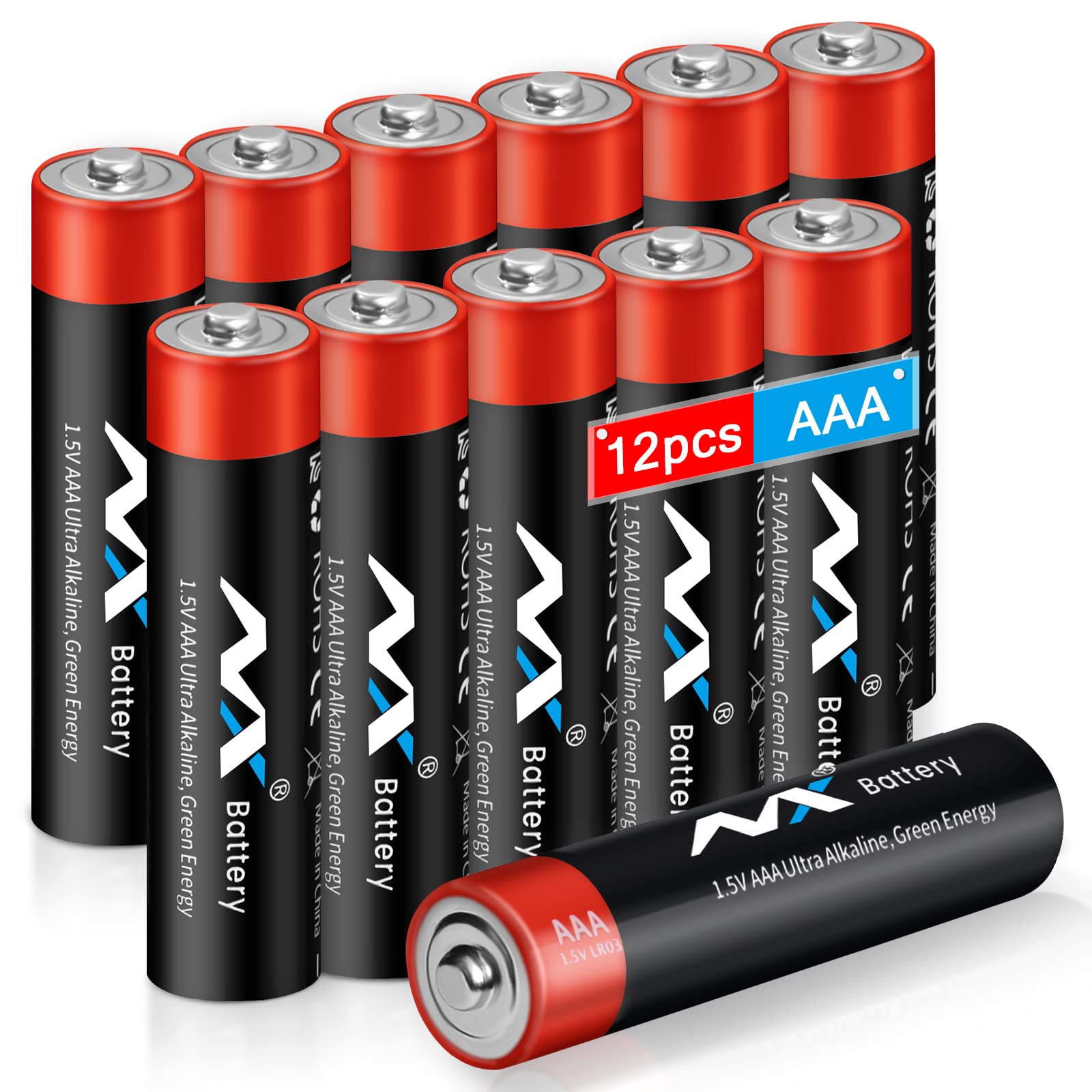 Tsrwuily AAA LR03 Batteries 12 count pack ready for use