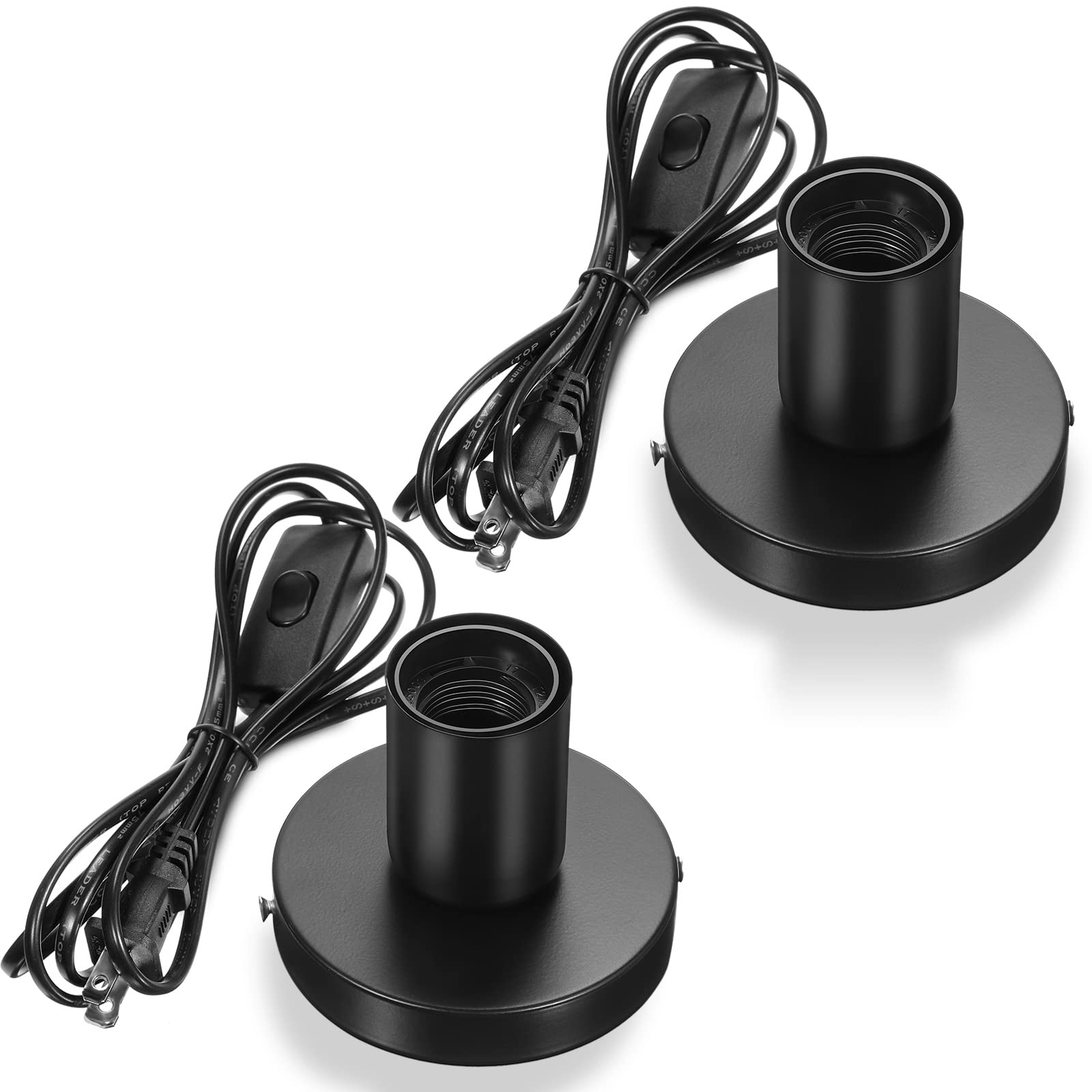 Tuanse lamp base E26 E27 black aluminum