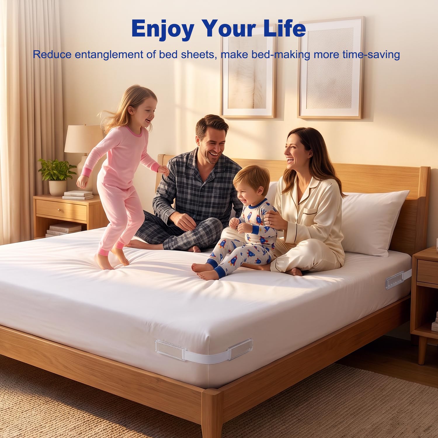 Set of 4 bed sheet holders in packaging image