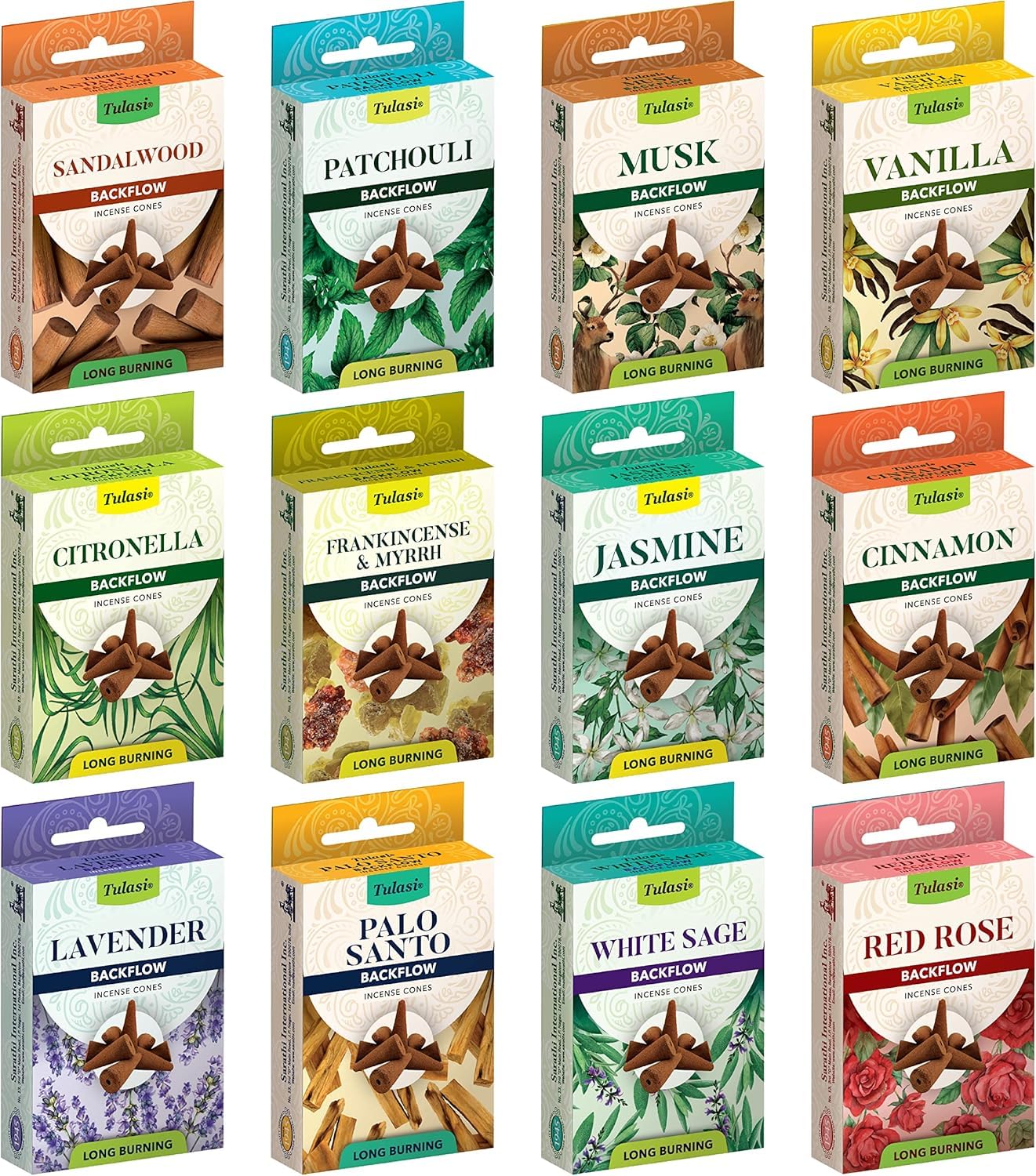 Tulasi backflow incense cones set 120 cones