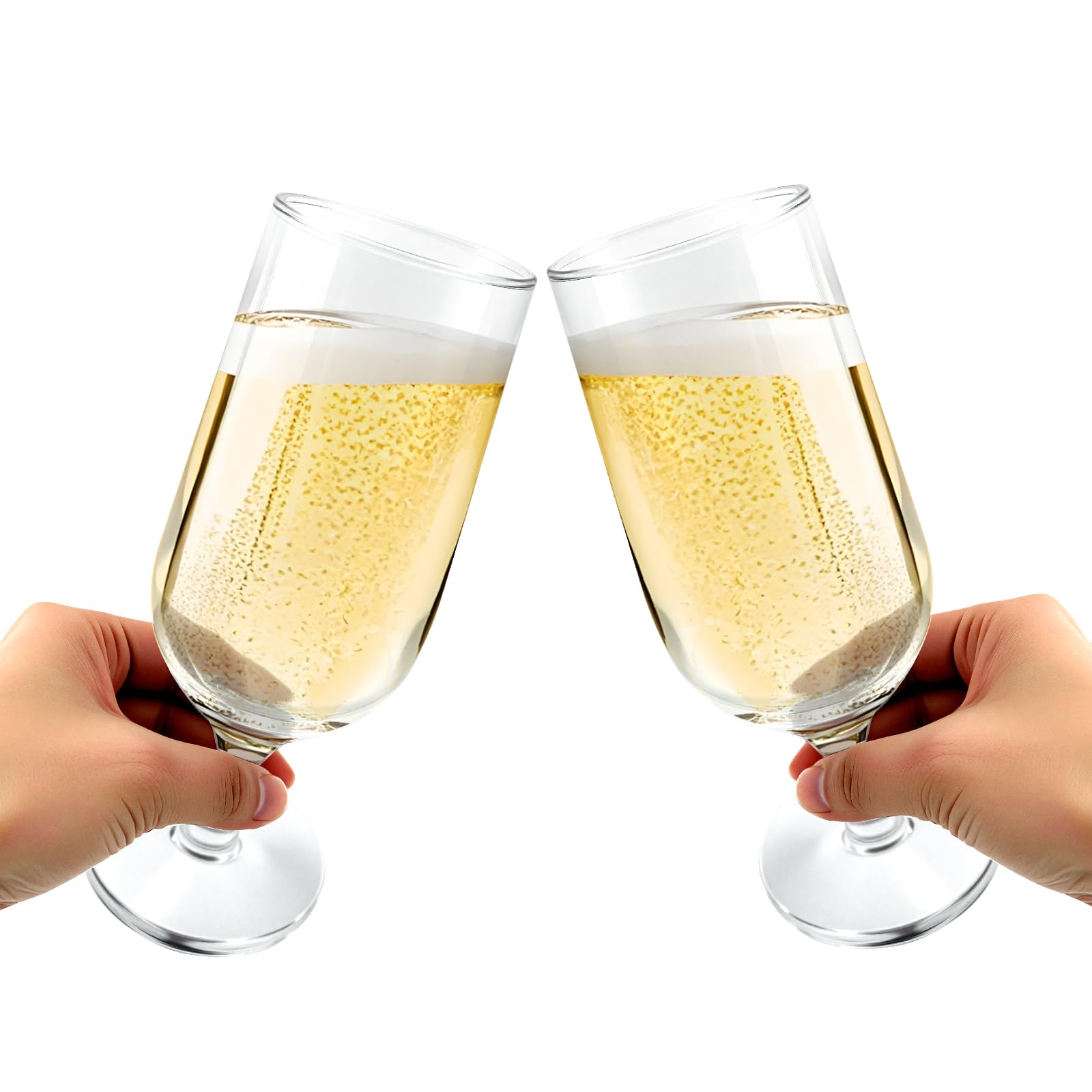 Tulip shaped hurricane drinking cups close up