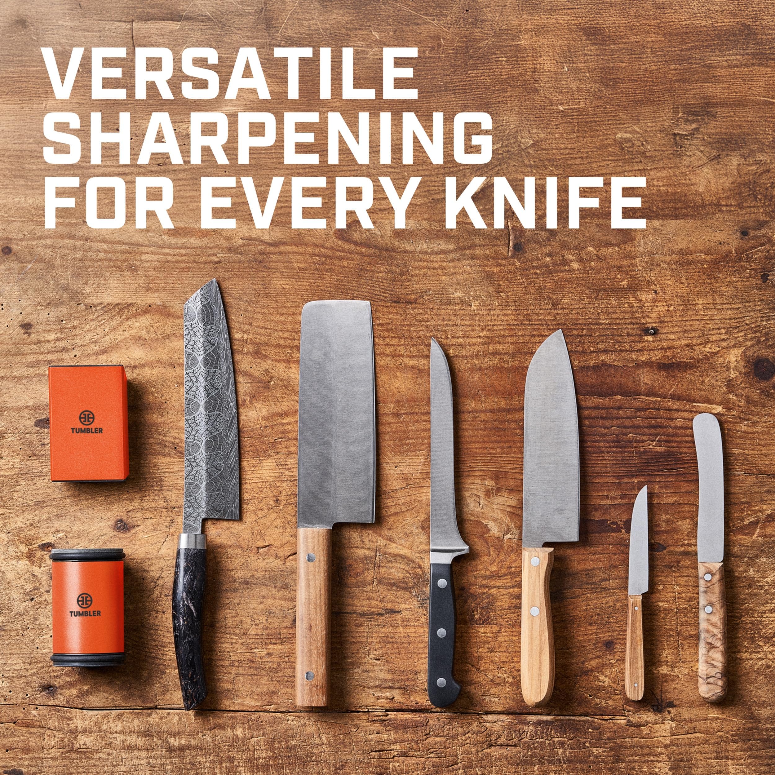 Ceramic honing edge polishing on Tumbler Pro sharpener Orange