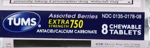 TUMS EX Assorted Berries 8 count packaging image