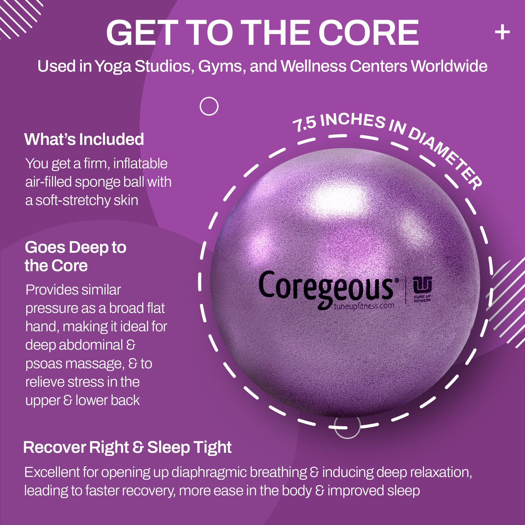 Psoas release tool Coregeous Ball used for back and abdominal release