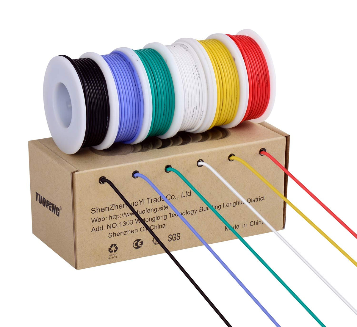 TUOFENG 18 AWG stranded wire six color set
