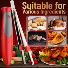 Turkey roast bread fish cutting with electric knife