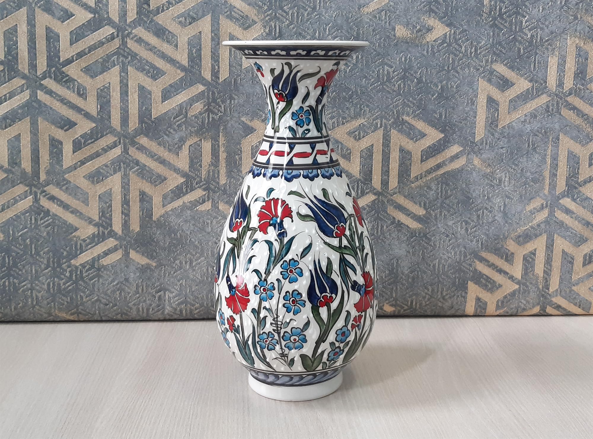 Turkish Classic Handmade Ceramic Vase Kutahya origin