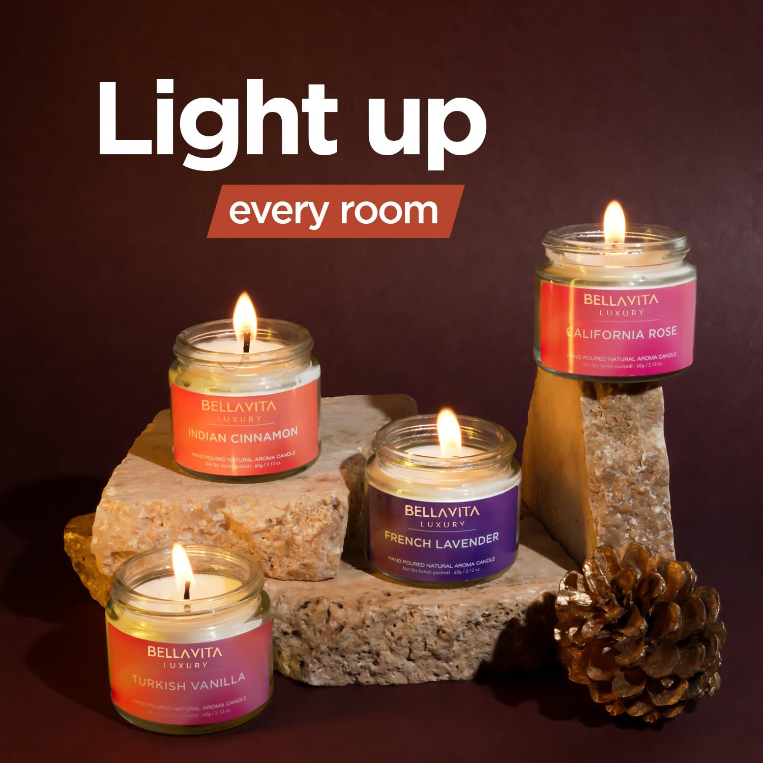 French Lavender scent candle from Bella Vita fall decor set