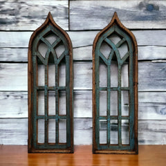 Hanging hardware included with turquoise wall arches