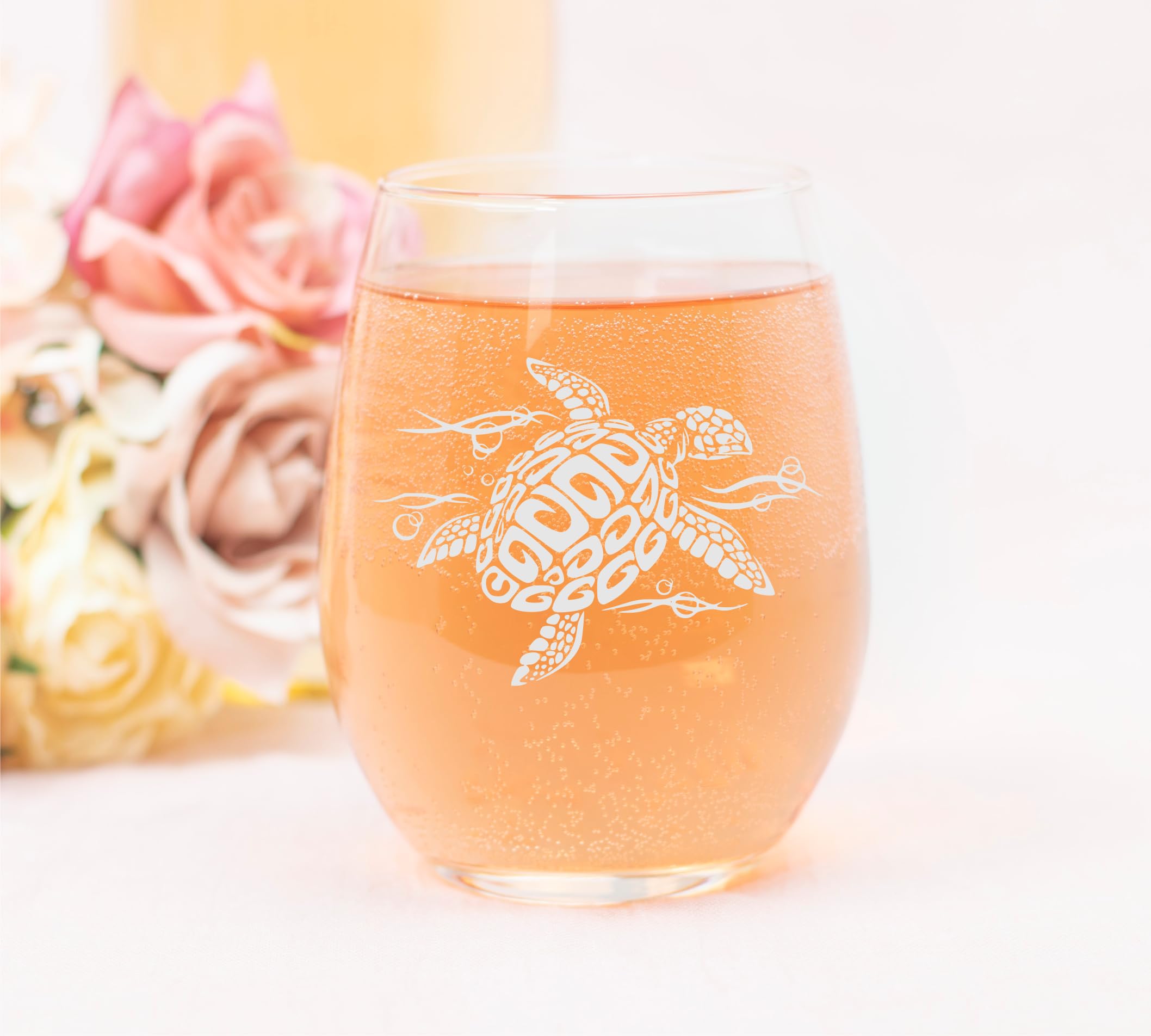 Gift option sea turtle enthusiasts wine glass 17 oz