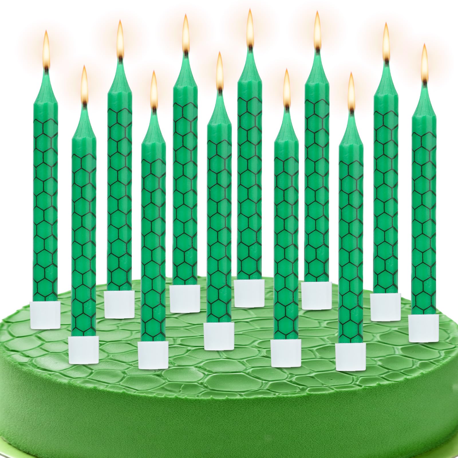 turtle themed birthday candles 12pcs green
