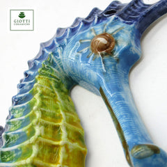 Florence Italy hand painted seahorse ceramic wall decor