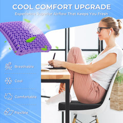 Breathable cooling design on gel seat cushion