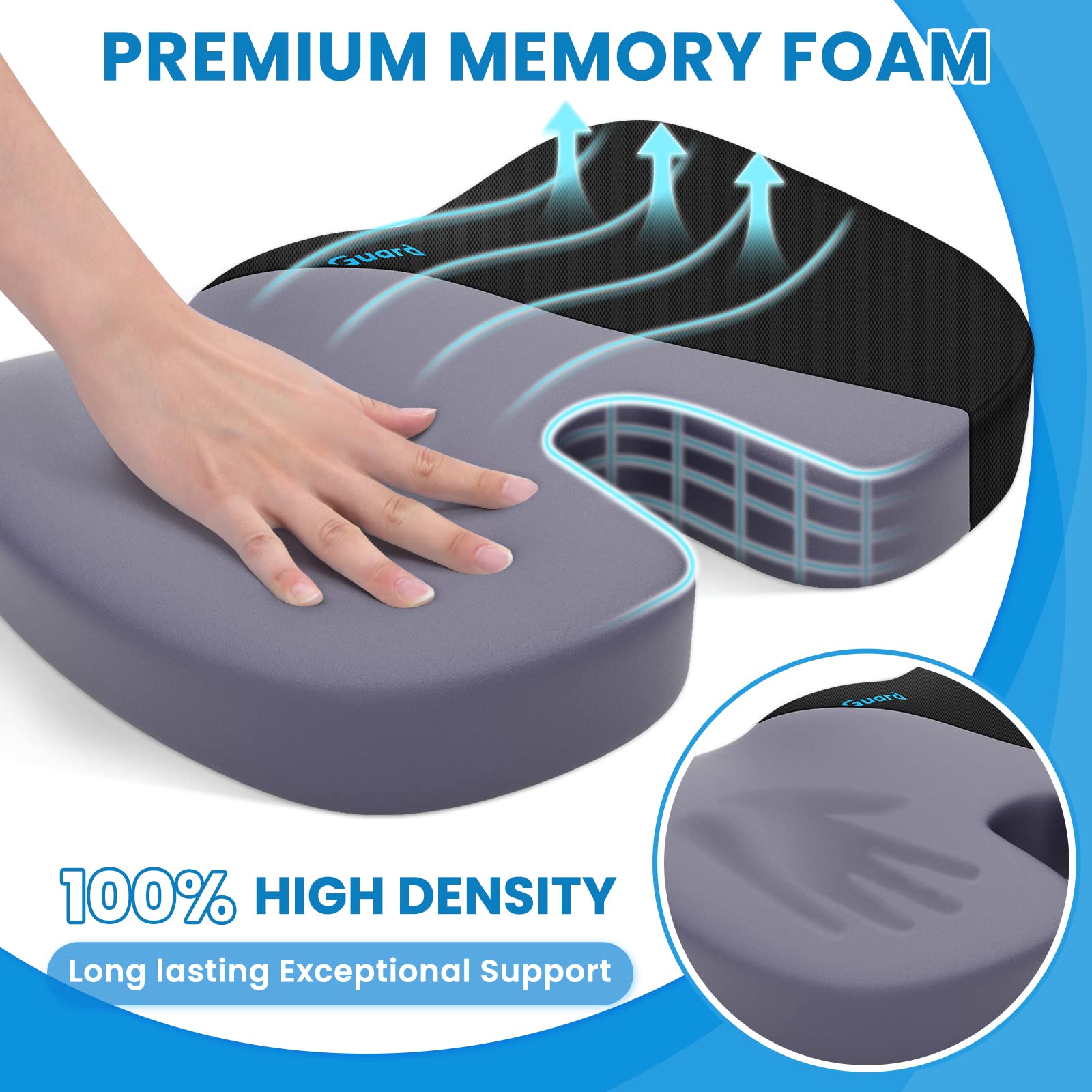 Non-slip bottom carry handle cushion on chair