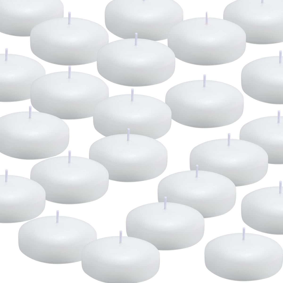 tuyai 3in white floating candles 36 pack for water displays