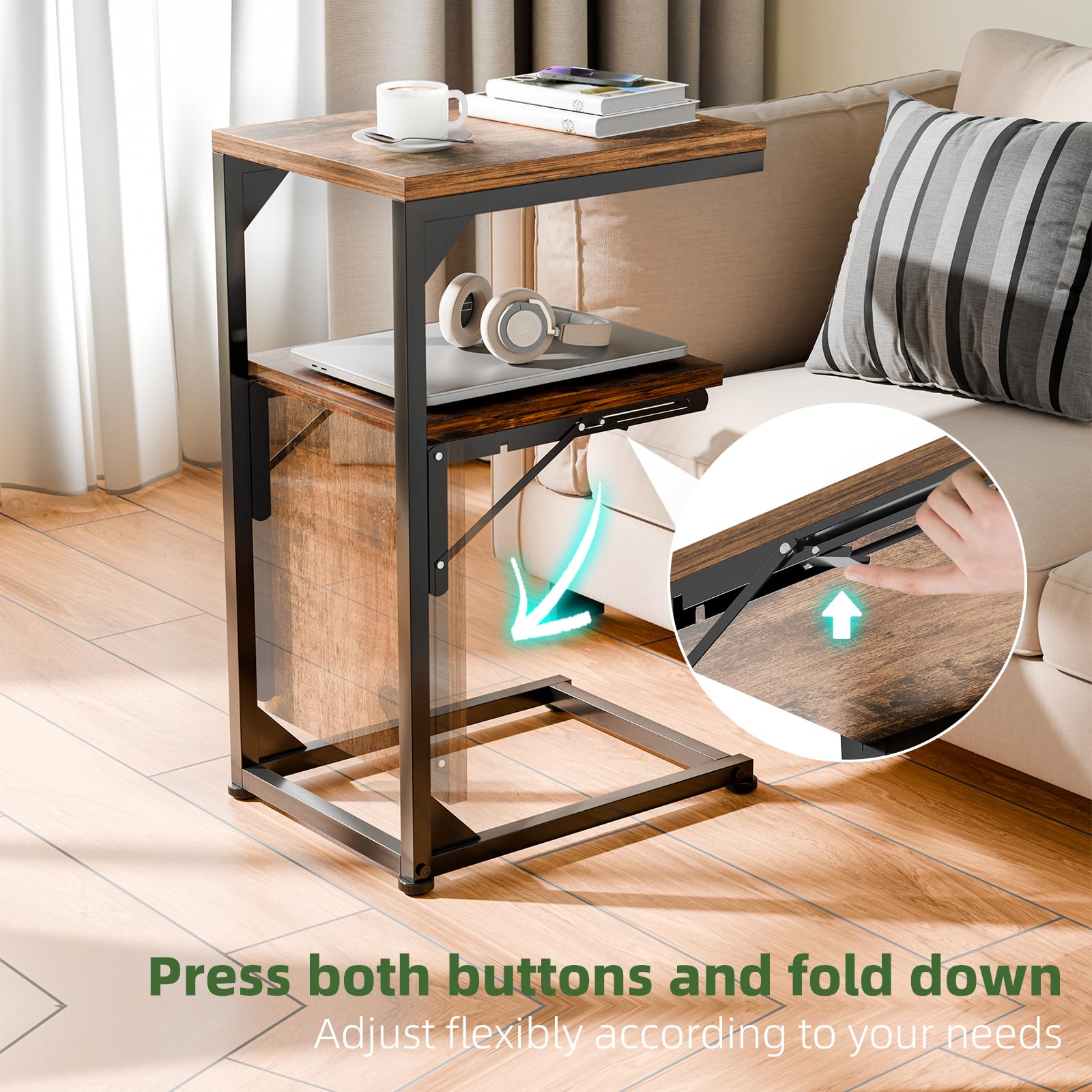 tv-tray-table-for-sofa-bedside compact design