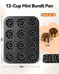 12 cavities nonstick Bundtlette mold