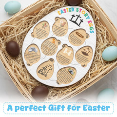 Children playing with wooden Easter eggs