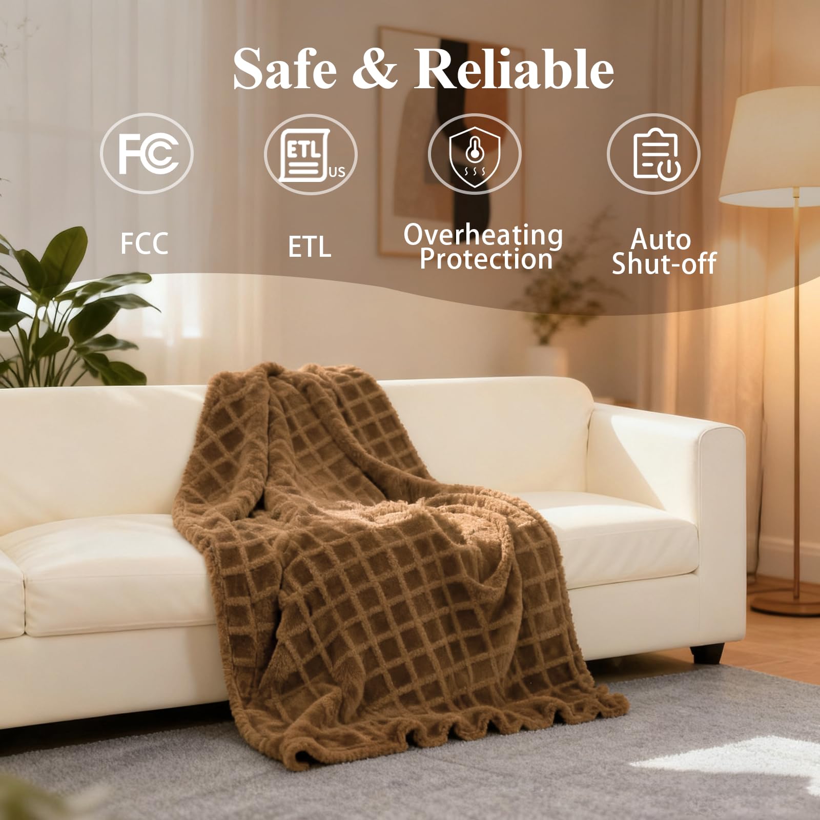 12 hour timer with auto shutoff blanket