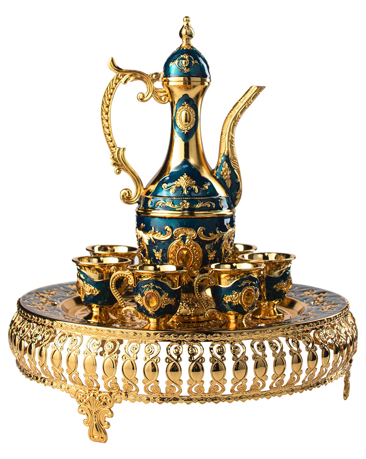 Real Turkish tea set with crystal accents