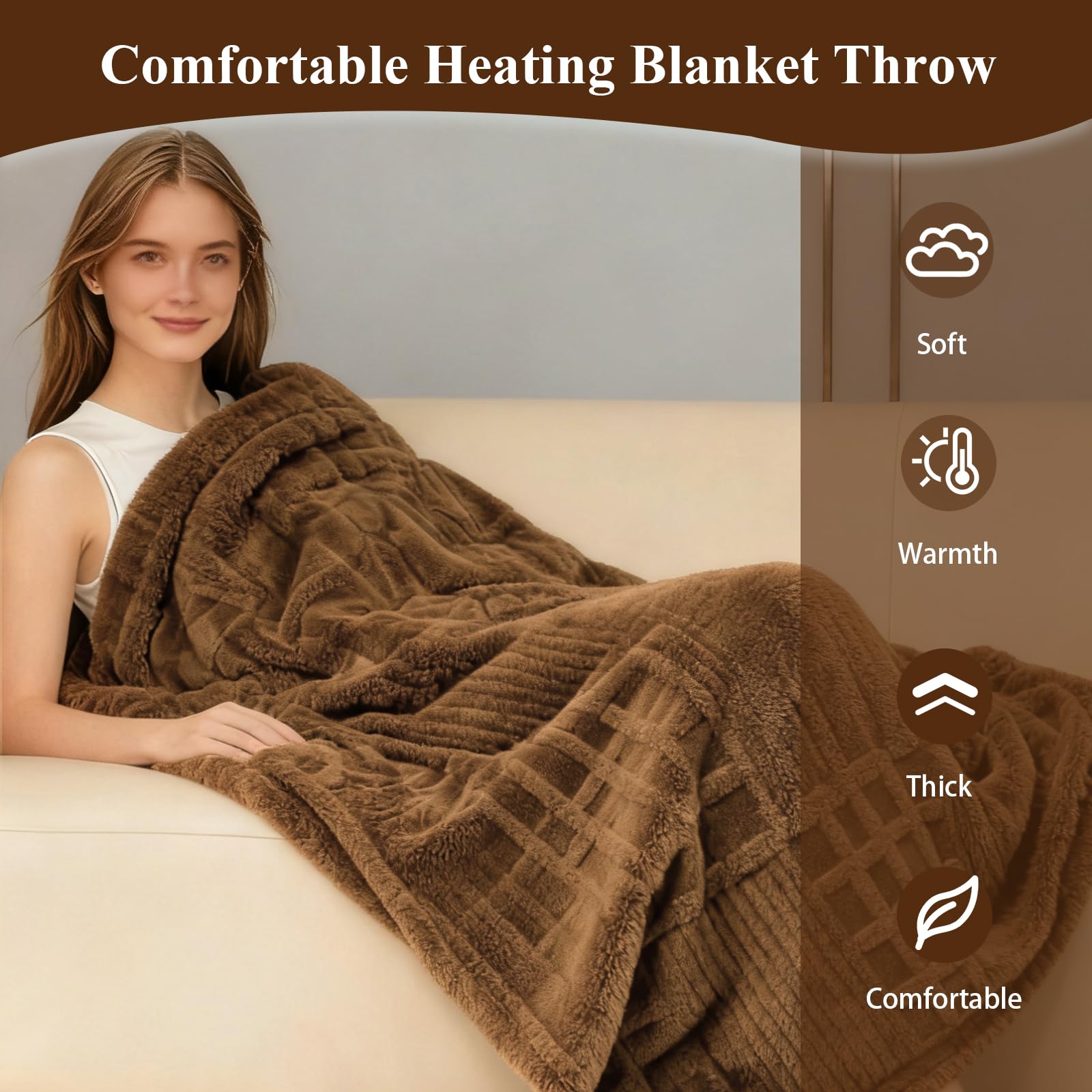 12 heat levels adjustable heated blanket