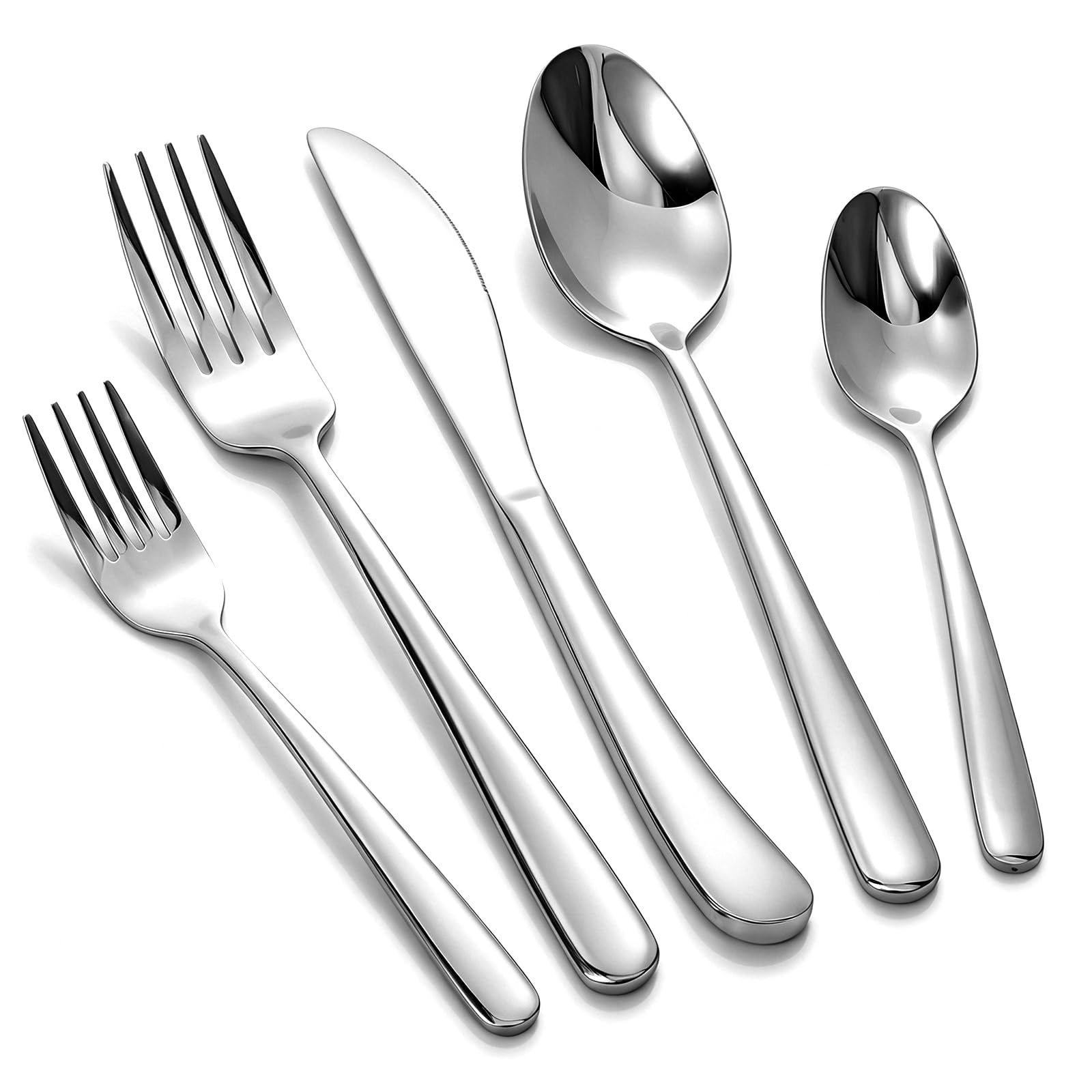twenty piece silverware set for 4 includes knives forks spoons teaspoons