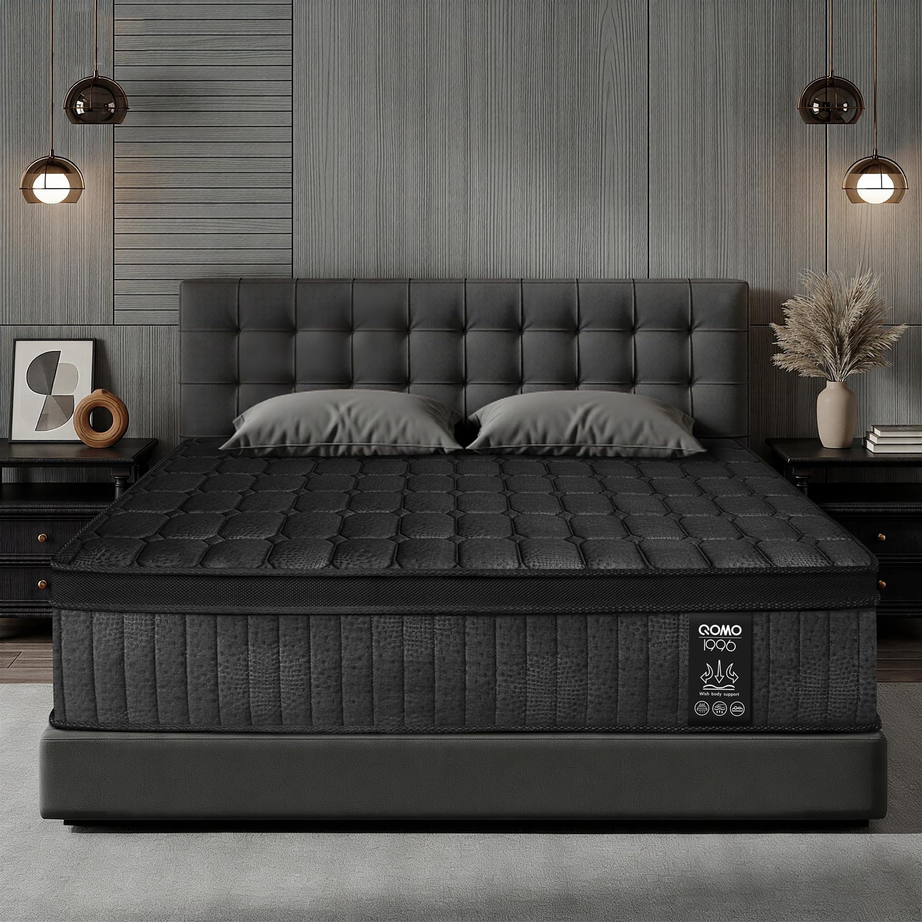 Twin Mattress 10 Inch in black color