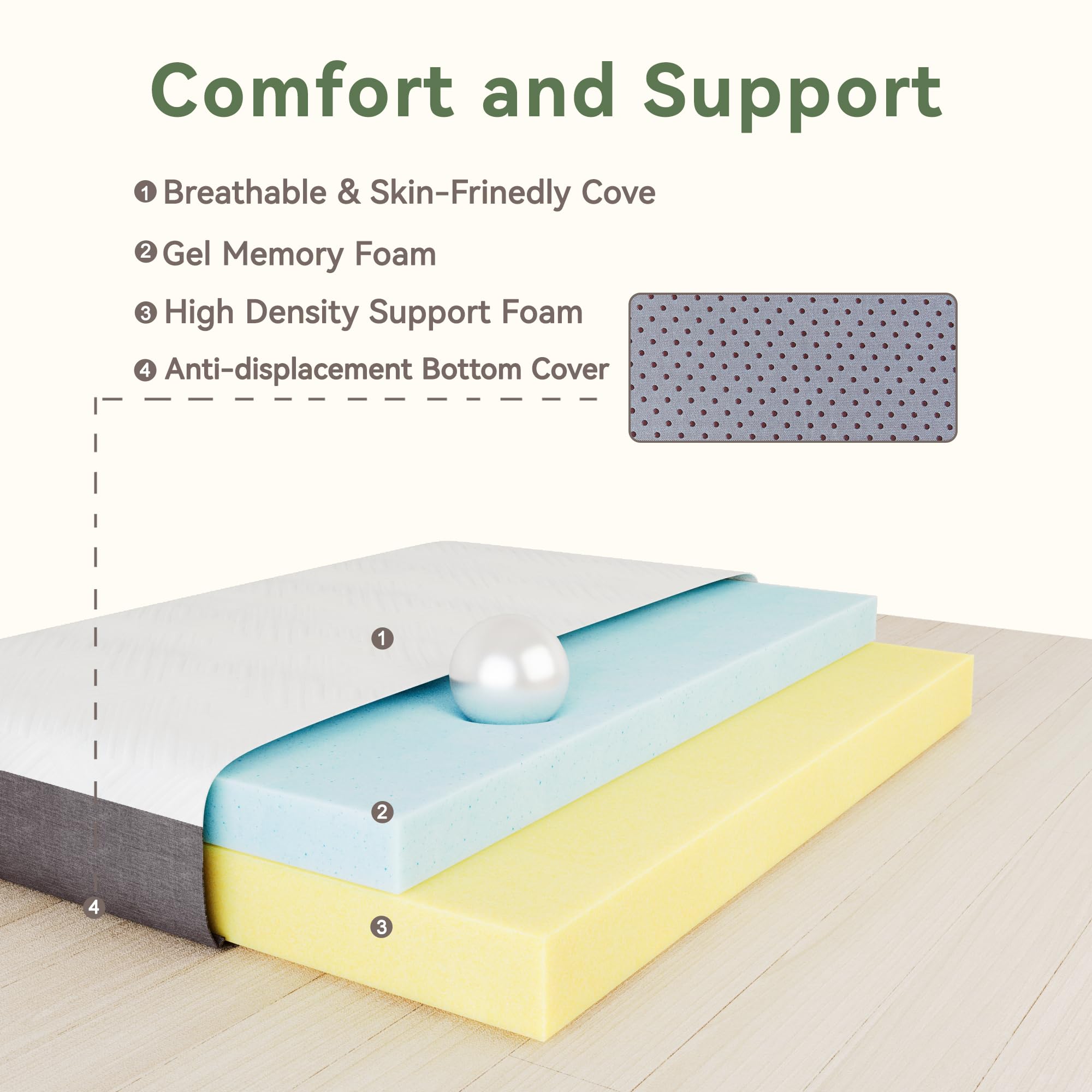 twin size memory foam mattress with cover