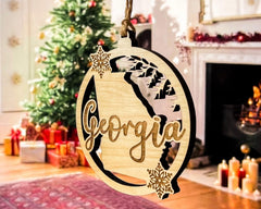 1/4-inch maple wood state ornament with matte finish