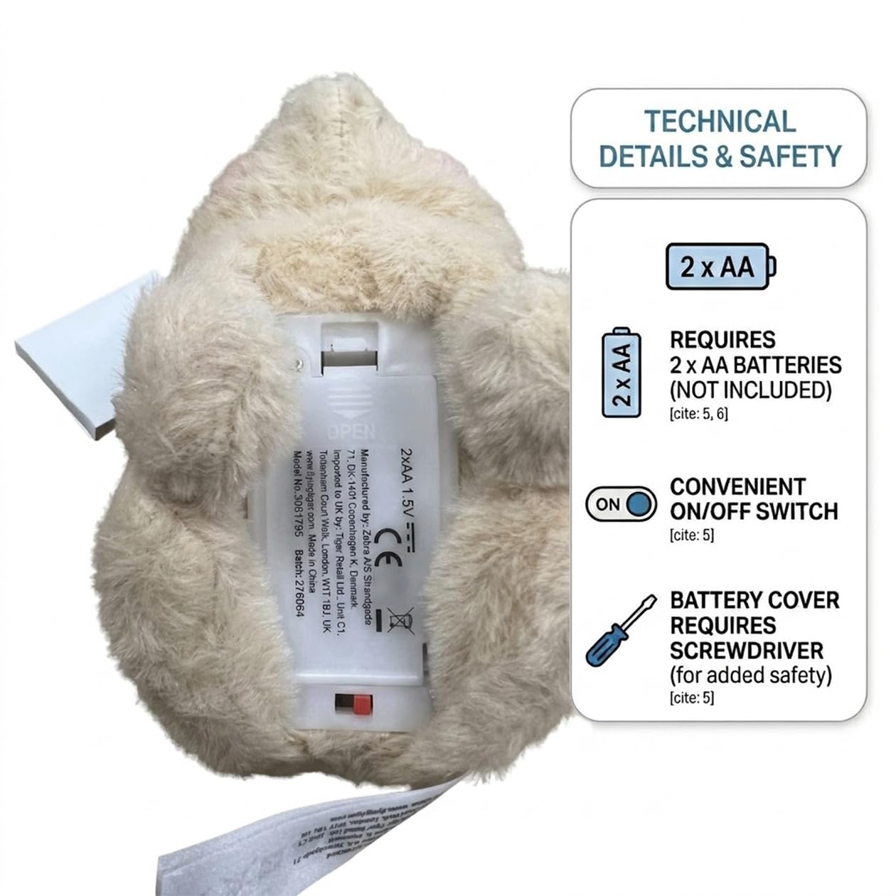Brown Easter bunny toy packaging and label