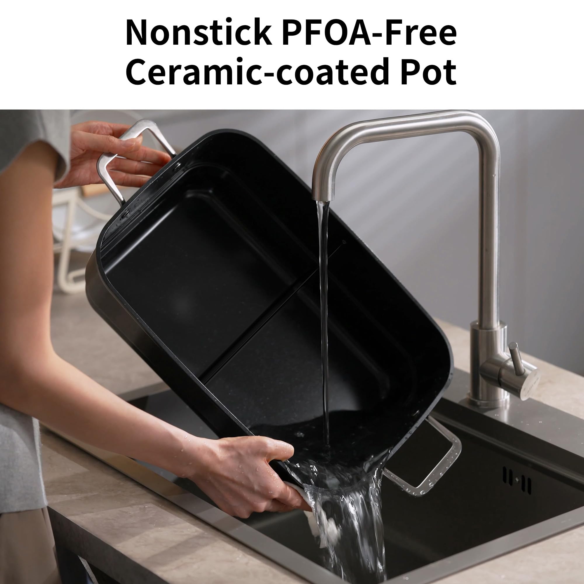 Two 5-quart sections for dual cooking