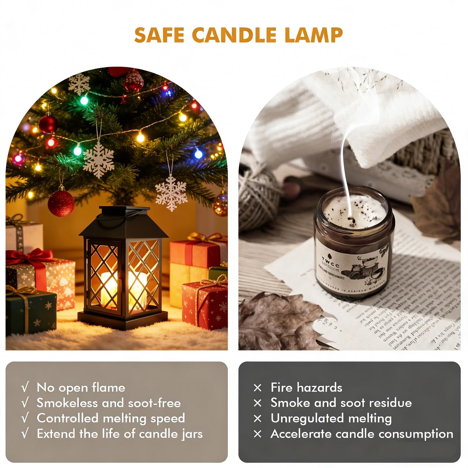 Candle warmer lamp accommodating jars up to 4.3 inches wide