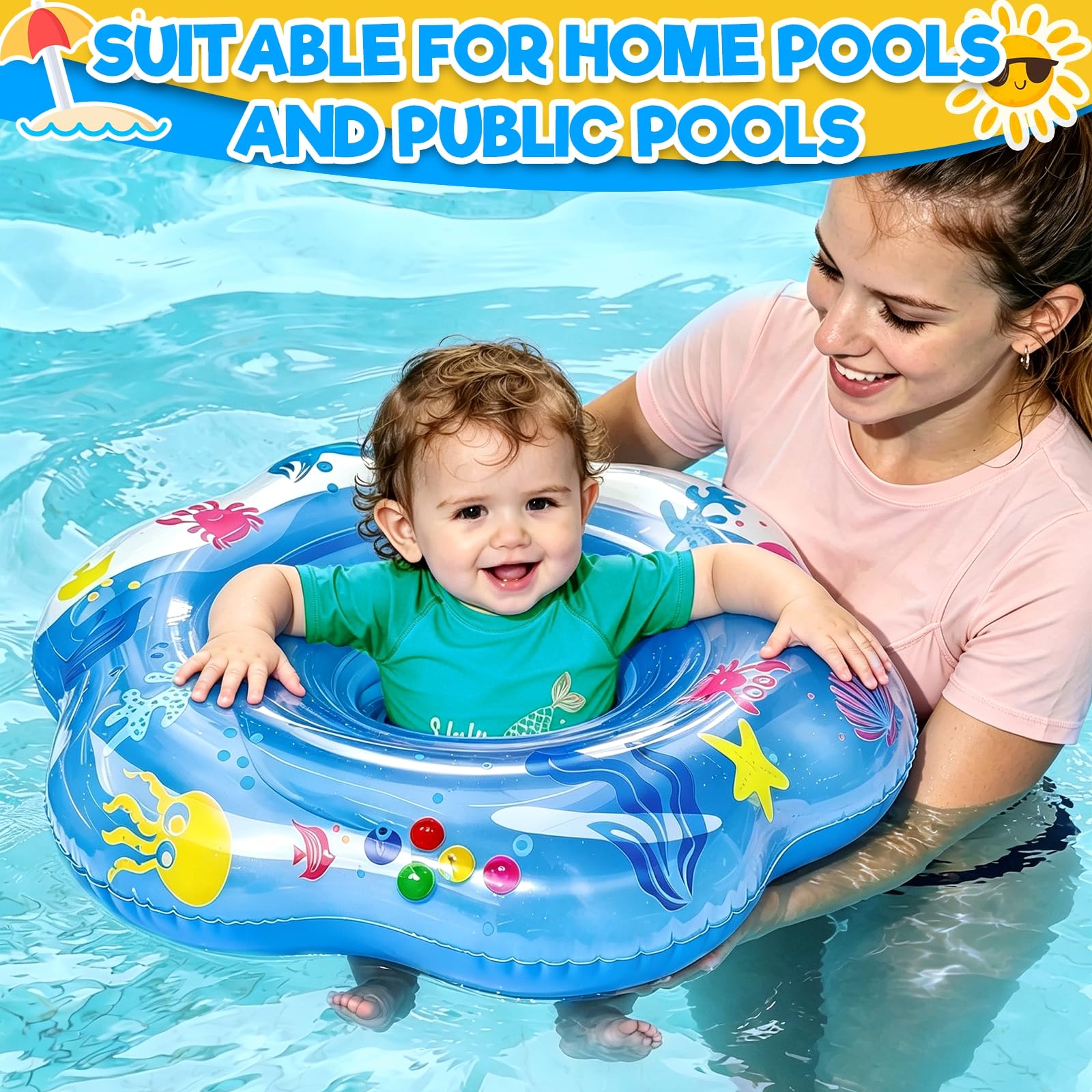 ergonomic design supports baby body during water learning