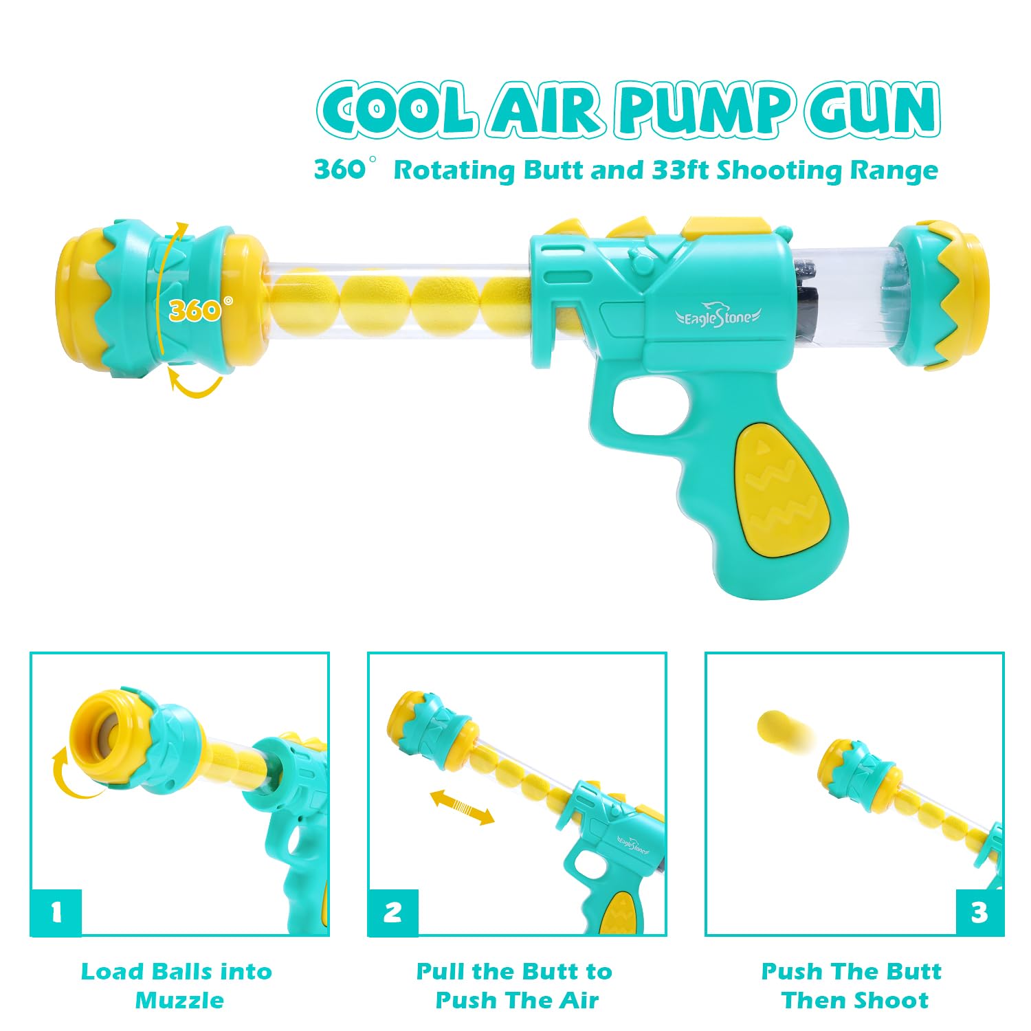 Two air pump guns included with the toy