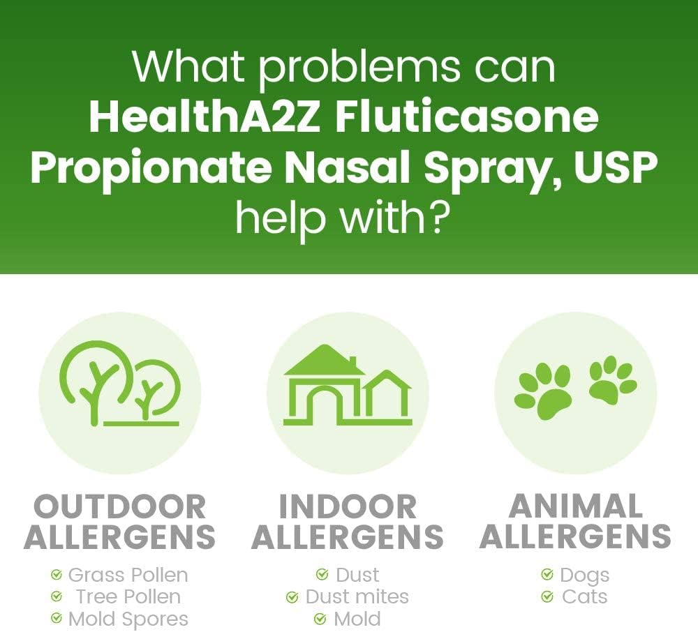 Two-bottle HealthA2Z Fluticasone nasal spray total 240 sprays image