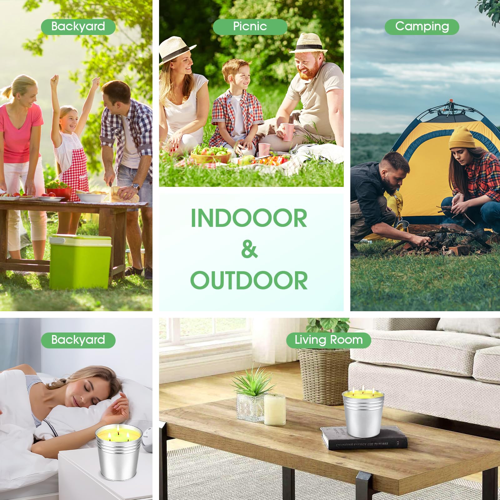 Two outdoor citronella candles for backyard evenings
