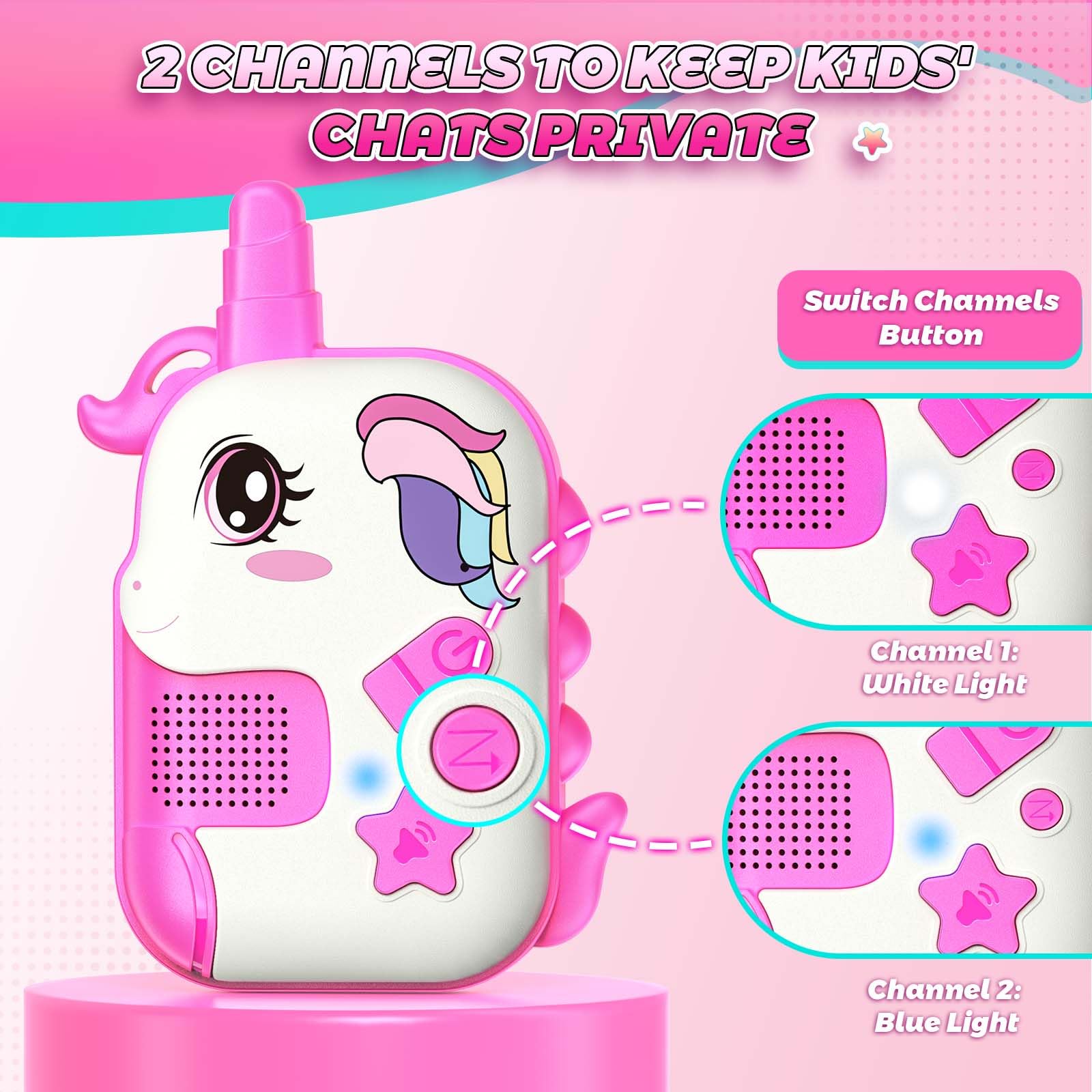 75g lightweight unicorn walkie talkies for kids