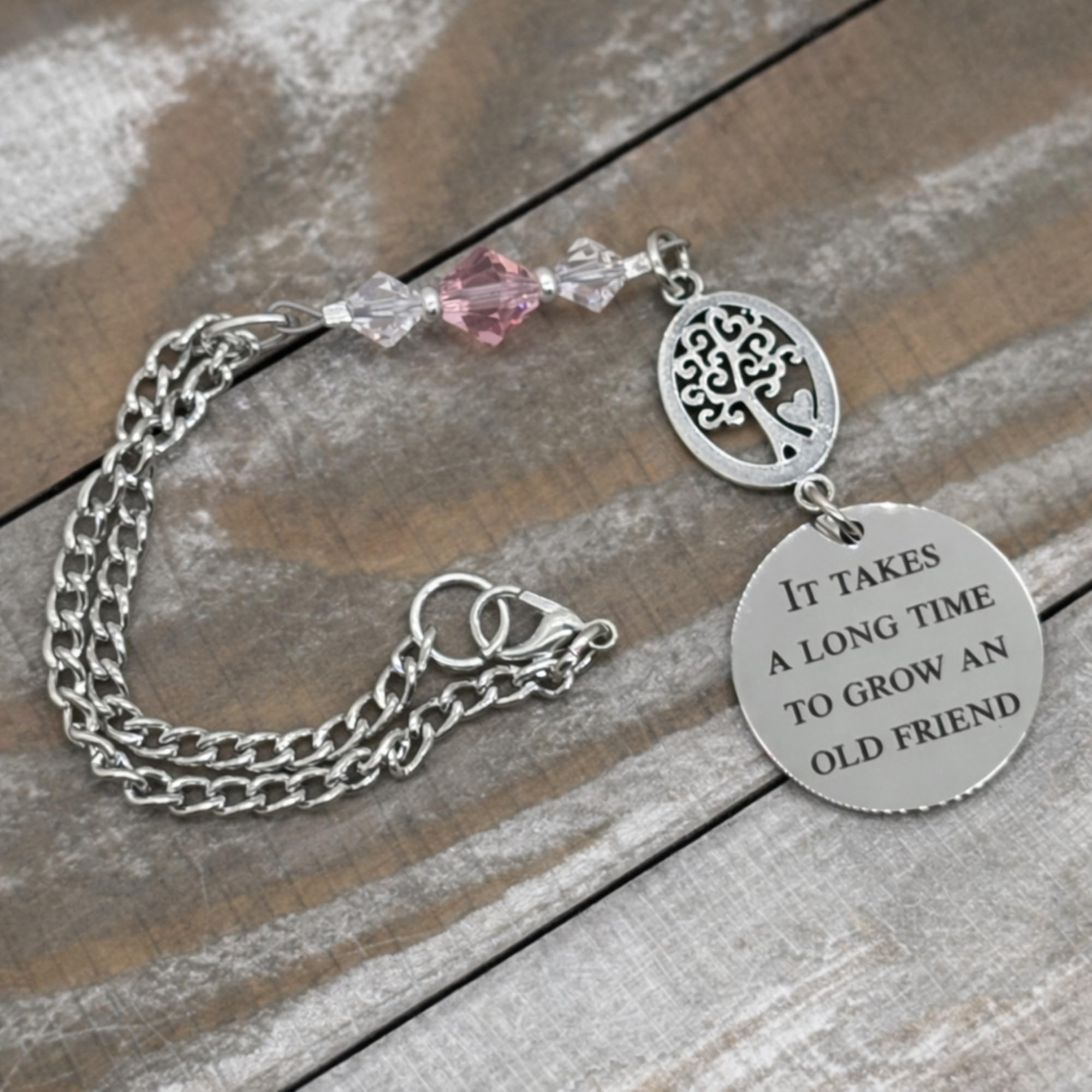 Two clear crystals accent on charm
