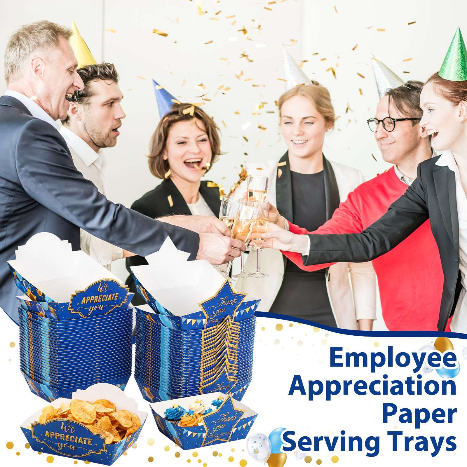 36-count employee appreciation trays ready for serving