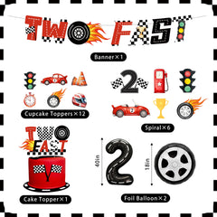 red and black race car design plates cups napkins