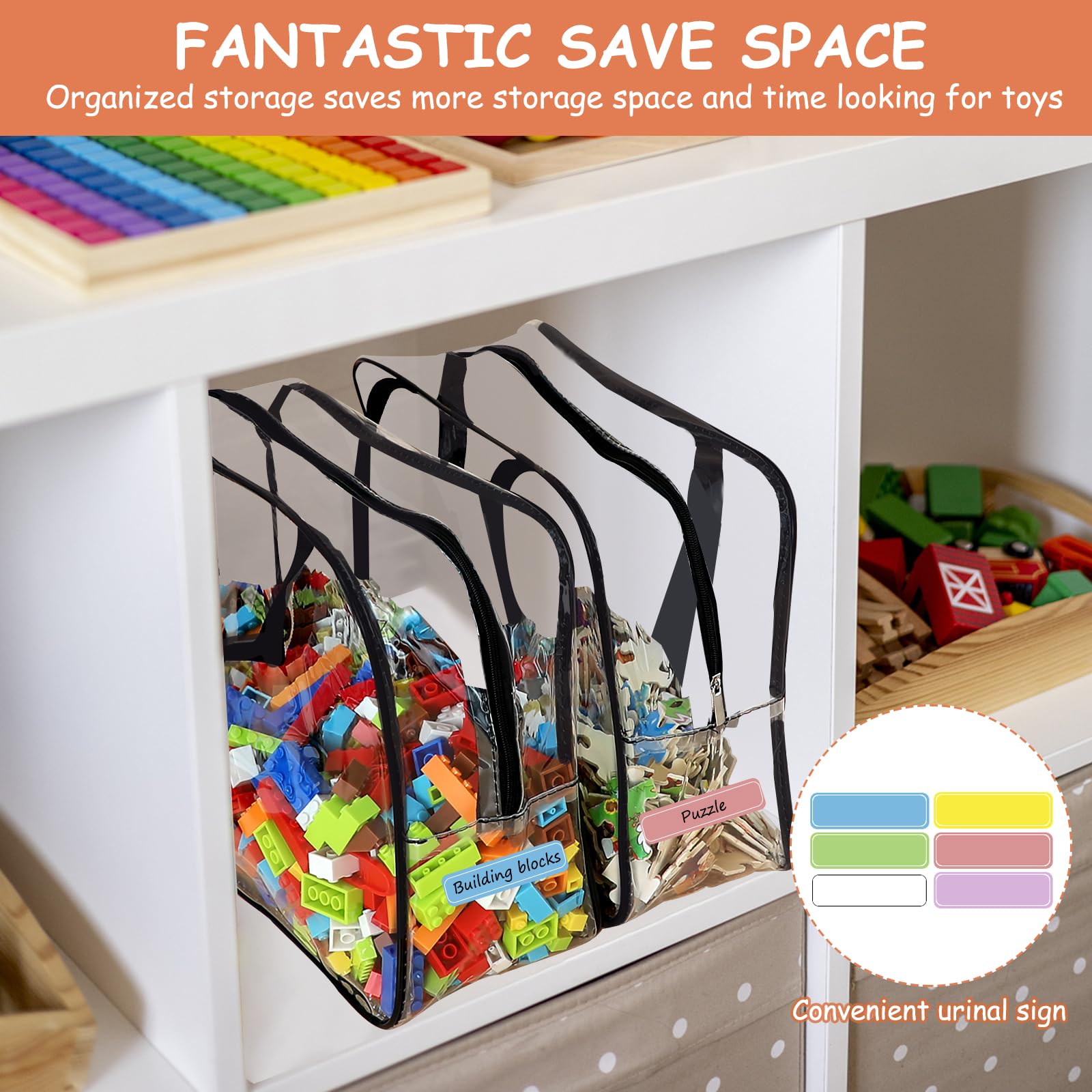 Stackable toy storage bags for drawers shelves closets